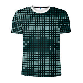 Мужская футболка 3D спортивная с принтом Кибер камуфляж 3 в Новосибирске, 100% полиэстер с улучшенными характеристиками | приталенный силуэт, круглая горловина, широкие плечи, сужается к линии бедра | пиксели | темный
