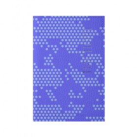 Обложка для паспорта матовая кожа с принтом Кибер камуфляж 7 в Новосибирске, натуральная матовая кожа | размер 19,3 х 13,7 см; прозрачные пластиковые крепления | пиксели | сиреневый | точки