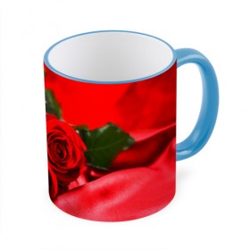 Кружка 3D с принтом Розы в Новосибирске, керамика | ёмкость 330 мл | букет | красная | лепесток | разноцветная | роза | цветок