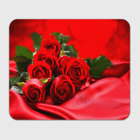 Коврик прямоугольный с принтом Розы в Новосибирске, натуральный каучук | размер 230 х 185 мм; запечатка лицевой стороны | букет | красная | лепесток | разноцветная | роза | цветок