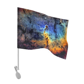 Флаг для автомобиля с принтом Nebula in Space в Новосибирске, 100% полиэстер | Размер: 30*21 см | 