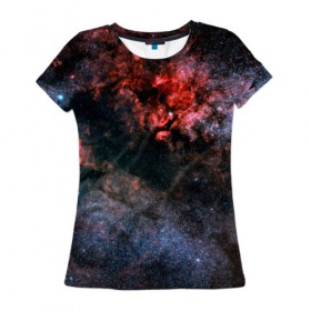 Женская футболка 3D с принтом Nebula Star в Новосибирске, 100% полиэфир ( синтетическое хлопкоподобное полотно) | прямой крой, круглый вырез горловины, длина до линии бедер | вселенная | галактика | звезды | туманность