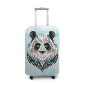 Чехол для чемодана 3D с принтом Панда в Новосибирске, 86% полиэфир, 14% спандекс | двустороннее нанесение принта, прорези для ручек и колес | панда