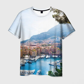 Мужская футболка 3D с принтом Монако в Новосибирске, 100% полиэфир | прямой крой, круглый вырез горловины, длина до линии бедер | europe | monaco | гламур | европа | загар | княжество | миллионеры | монако | отдых | отпуск | пляж | роскошь | солнце | средиземное море | туризм