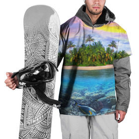 Накидка на куртку 3D с принтом Мальдивы в Новосибирске, 100% полиэстер |  | загар | каникулы | мальдивские острова | мальдивы | отдых | отпуск | пляж | приключения | солнце | туризм