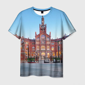Мужская футболка 3D с принтом Барселона в Новосибирске, 100% полиэфир | прямой крой, круглый вырез горловины, длина до линии бедер | barcelona | europe | spain | барселона | европа | ес | испания | каталония | отдых | отпуск | туризм