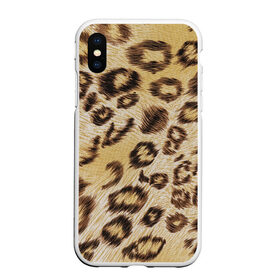 Чехол для iPhone XS Max матовый с принтом Леопардовая ткань в Новосибирске, Силикон | Область печати: задняя сторона чехла, без боковых панелей | гепард | гламур | леопард | мода | пятна | роскошь | ткань | точки | шерсть