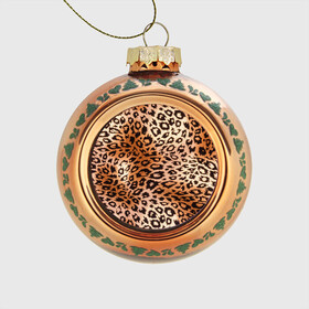 Стеклянный ёлочный шар с принтом Леопардовая шкура в Новосибирске, Стекло | Диаметр: 80 мм | гепард | гламур | леопард | мода | роскошь | шерсть