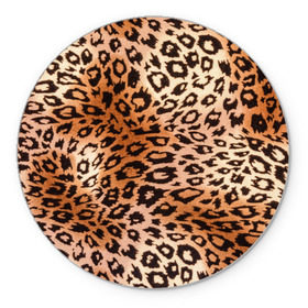 Коврик круглый с принтом Леопардовая шкура в Новосибирске, резина и полиэстер | круглая форма, изображение наносится на всю лицевую часть | гепард | гламур | леопард | мода | роскошь | шерсть