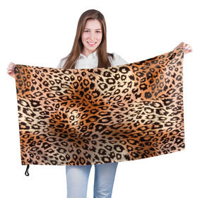 Флаг 3D с принтом Леопардовая шкура в Новосибирске, 100% полиэстер | плотность ткани — 95 г/м2, размер — 67 х 109 см. Принт наносится с одной стороны | гепард | гламур | леопард | мода | роскошь | шерсть