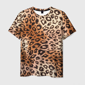 Мужская футболка 3D с принтом Леопардовая шкура в Новосибирске, 100% полиэфир | прямой крой, круглый вырез горловины, длина до линии бедер | Тематика изображения на принте: гепард | гламур | леопард | мода | роскошь | шерсть