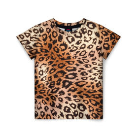 Детская футболка 3D с принтом Леопардовая шкура в Новосибирске, 100% гипоаллергенный полиэфир | прямой крой, круглый вырез горловины, длина до линии бедер, чуть спущенное плечо, ткань немного тянется | гепард | гламур | леопард | мода | роскошь | шерсть