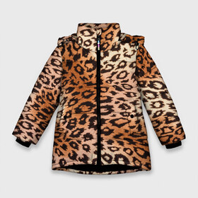 Зимняя куртка для девочек 3D с принтом Леопардовая шкура в Новосибирске, ткань верха — 100% полиэстер; подклад — 100% полиэстер, утеплитель — 100% полиэстер. | длина ниже бедра, удлиненная спинка, воротник стойка и отстегивающийся капюшон. Есть боковые карманы с листочкой на кнопках, утяжки по низу изделия и внутренний карман на молнии. 

Предусмотрены светоотражающий принт на спинке, радужный светоотражающий элемент на пуллере молнии и на резинке для утяжки. | гепард | гламур | леопард | мода | роскошь | шерсть