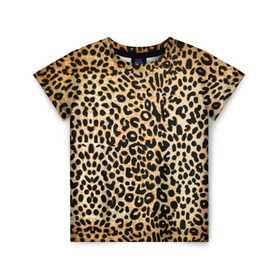 Детская футболка 3D с принтом Гепард (шкура) в Новосибирске, 100% гипоаллергенный полиэфир | прямой крой, круглый вырез горловины, длина до линии бедер, чуть спущенное плечо, ткань немного тянется | гепард | гламур | леопард | мода | пятна | роскошь | ткань | точки | шерсть