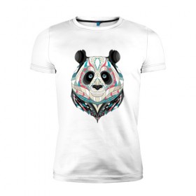 Мужская футболка премиум с принтом Панда в Новосибирске, 92% хлопок, 8% лайкра | приталенный силуэт, круглый вырез ворота, длина до линии бедра, короткий рукав | панда