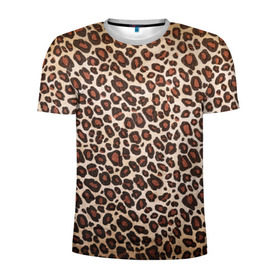 Мужская футболка 3D спортивная с принтом Шкура гепарда в Новосибирске, 100% полиэстер с улучшенными характеристиками | приталенный силуэт, круглая горловина, широкие плечи, сужается к линии бедра | гепард | гламур | леопард | мода | пятна | роскошь | ткань | точки | шерсть