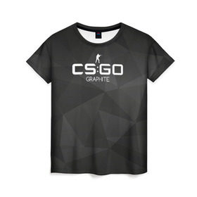 Женская футболка 3D с принтом cs:go - Graphite (Графит) в Новосибирске, 100% полиэфир ( синтетическое хлопкоподобное полотно) | прямой крой, круглый вырез горловины, длина до линии бедер | cs | csgo | го | кс