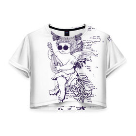 Женская футболка 3D укороченная с принтом Нежный ангел в Новосибирске, 100% полиэстер | круглая горловина, длина футболки до линии талии, рукава с отворотами | ангел | граффити | музыка | новинки | популярное | хиппи