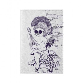 Обложка для паспорта матовая кожа с принтом Нежный ангел в Новосибирске, натуральная матовая кожа | размер 19,3 х 13,7 см; прозрачные пластиковые крепления | ангел | граффити | музыка | новинки | популярное | хиппи