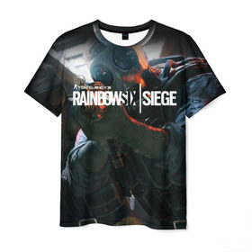 Мужская футболка 3D с принтом Rainbow six | Siege в Новосибирске, 100% полиэфир | прямой крой, круглый вырез горловины, длина до линии бедер | boom | fire | rainbowsix | siege | tom clansys