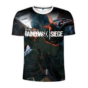 Мужская футболка 3D спортивная с принтом Rainbow six | Siege в Новосибирске, 100% полиэстер с улучшенными характеристиками | приталенный силуэт, круглая горловина, широкие плечи, сужается к линии бедра | boom | fire | rainbowsix | siege | tom clansys