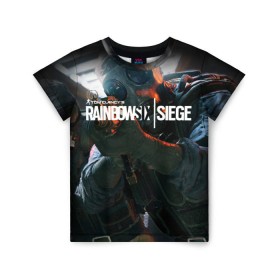 Детская футболка 3D с принтом Rainbow six | Siege в Новосибирске, 100% гипоаллергенный полиэфир | прямой крой, круглый вырез горловины, длина до линии бедер, чуть спущенное плечо, ткань немного тянется | boom | fire | rainbowsix | siege | tom clansys