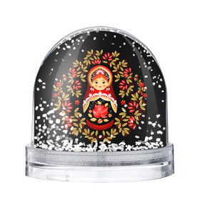 Снежный шар с принтом Матрешка в Новосибирске, Пластик | Изображение внутри шара печатается на глянцевой фотобумаге с двух сторон | flowers | matryoshka | russian | роспись | русская | цветы