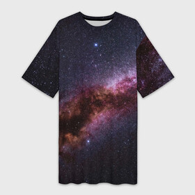 Платье-футболка 3D с принтом Млечный путь в Новосибирске,  |  | вселенная | галактика | звёзды | космическое пространство | космос | созвездие