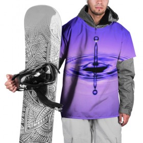 Накидка на куртку 3D с принтом Капля в Новосибирске, 100% полиэстер |  | вода | волна | капля | фиолетовый
