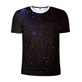 Мужская футболка 3D спортивная с принтом Космос в Новосибирске, 100% полиэстер с улучшенными характеристиками | приталенный силуэт, круглая горловина, широкие плечи, сужается к линии бедра | вселенная | галактика | звезды | космос | млечный путь | ночь | планеты