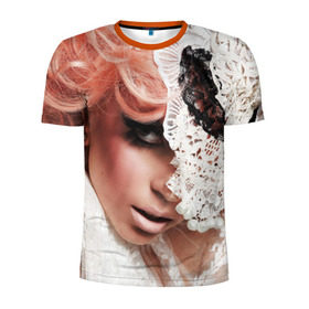 Мужская футболка 3D спортивная с принтом Lady Gaga в Новосибирске, 100% полиэстер с улучшенными характеристиками | приталенный силуэт, круглая горловина, широкие плечи, сужается к линии бедра | lady gaga | звезда | знаменитость | леди гага | музыка | певица