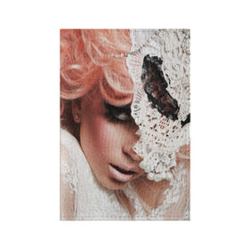 Обложка для паспорта матовая кожа с принтом Lady Gaga в Новосибирске, натуральная матовая кожа | размер 19,3 х 13,7 см; прозрачные пластиковые крепления | Тематика изображения на принте: lady gaga | звезда | знаменитость | леди гага | музыка | певица