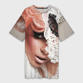 Платье-футболка 3D с принтом Lady Gaga в Новосибирске,  |  | lady gaga | звезда | знаменитость | леди гага | музыка | певица