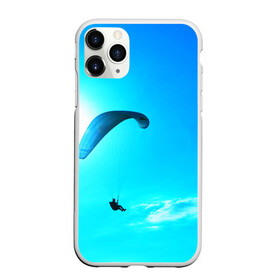 Чехол для iPhone 11 Pro Max матовый с принтом Прыжок в Новосибирске, Силикон |  | парашют | прыжок | синяя