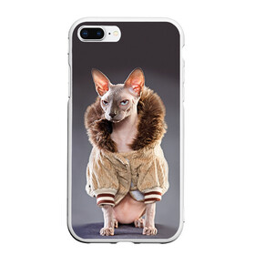 Чехол для iPhone 7Plus/8 Plus матовый с принтом Сфинкс 4 в Новосибирске, Силикон | Область печати: задняя сторона чехла, без боковых панелей | кот | котенок | котик | котэ | кошка | сфинкс