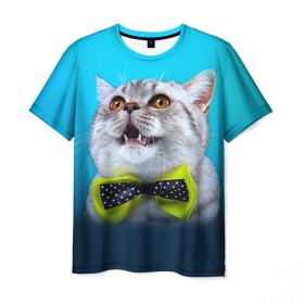 Мужская футболка 3D с принтом Британец 3 в Новосибирске, 100% полиэфир | прямой крой, круглый вырез горловины, длина до линии бедер | британец | британская | британцы | кот | котенок | котик | котэ | кошка