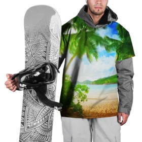Накидка на куртку 3D с принтом Тропики в Новосибирске, 100% полиэстер |  | берег | лето | море | отдых | тропики
