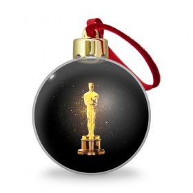 Ёлочный шар с принтом Оскар в Новосибирске, Пластик | Диаметр: 77 мм | американская киноакадемия | золото | кинематограф | кино | кинофестиваль | награда | премия оскар