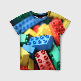 Детская футболка 3D с принтом Лего в Новосибирске, 100% гипоаллергенный полиэфир | прямой крой, круглый вырез горловины, длина до линии бедер, чуть спущенное плечо, ткань немного тянется | lego | дети