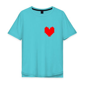 Мужская футболка хлопок Oversize с принтом Undertale Heart в Новосибирске, 100% хлопок | свободный крой, круглый ворот, “спинка” длиннее передней части | Тематика изображения на принте: heart | undertale | андертеил | сердце