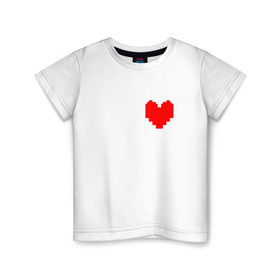 Детская футболка хлопок с принтом Undertale Heart в Новосибирске, 100% хлопок | круглый вырез горловины, полуприлегающий силуэт, длина до линии бедер | heart | undertale | андертеил | сердце