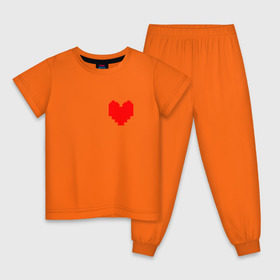 Детская пижама хлопок с принтом Undertale Heart в Новосибирске, 100% хлопок |  брюки и футболка прямого кроя, без карманов, на брюках мягкая резинка на поясе и по низу штанин
 | heart | undertale | андертеил | сердце