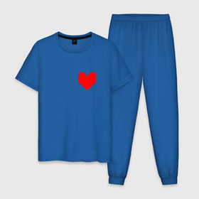 Мужская пижама хлопок с принтом Undertale Heart в Новосибирске, 100% хлопок | брюки и футболка прямого кроя, без карманов, на брюках мягкая резинка на поясе и по низу штанин
 | heart | undertale | андертеил | сердце