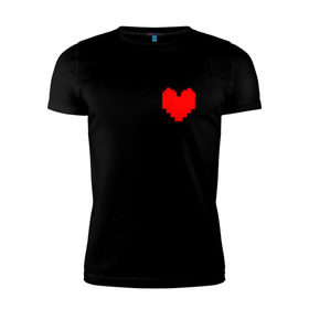 Мужская футболка премиум с принтом Undertale Heart в Новосибирске, 92% хлопок, 8% лайкра | приталенный силуэт, круглый вырез ворота, длина до линии бедра, короткий рукав | heart | undertale | андертеил | сердце