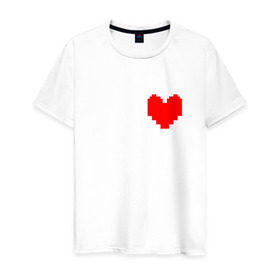 Мужская футболка хлопок с принтом Undertale Heart в Новосибирске, 100% хлопок | прямой крой, круглый вырез горловины, длина до линии бедер, слегка спущенное плечо. | Тематика изображения на принте: heart | undertale | андертеил | сердце