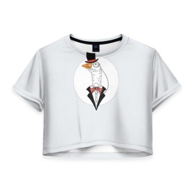 Женская футболка 3D укороченная с принтом Хипстер 33 в Новосибирске, 100% полиэстер | круглая горловина, длина футболки до линии талии, рукава с отворотами | hipster
