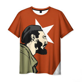 Мужская футболка 3D с принтом Куба в Новосибирске, 100% полиэфир | прямой крой, круглый вырез горловины, длина до линии бедер | che | patria o muerte | кастро | куба | о.м.с.к. | революция | ссср | фидель | фидель кастро
