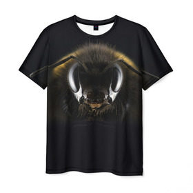 Мужская футболка 3D с принтом Пчела в Новосибирске, 100% полиэфир | прямой крой, круглый вырез горловины, длина до линии бедер | глаза | насекомое | оса | пчела