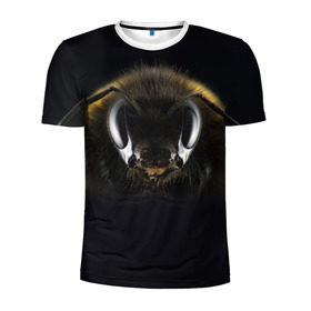 Мужская футболка 3D спортивная с принтом Пчела в Новосибирске, 100% полиэстер с улучшенными характеристиками | приталенный силуэт, круглая горловина, широкие плечи, сужается к линии бедра | глаза | насекомое | оса | пчела