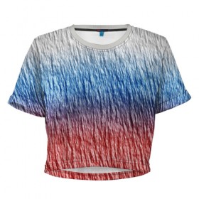 Женская футболка 3D укороченная с принтом Текстура стены ,флаг в Новосибирске, 100% полиэстер | круглая горловина, длина футболки до линии талии, рукава с отворотами | линии | патриот | полосы | стена | текстура | трещины | флаг | форма | фото | цвет